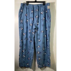 Mens Life Is Good Sleep Pajama Pants Smoking Hot Grill‎ Blue 2XL Brushed Cotton